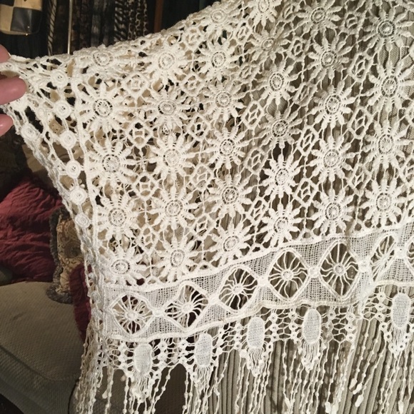 Natural Cotton Poncho Summery Sweet Beautiful - Picture 5 of 6